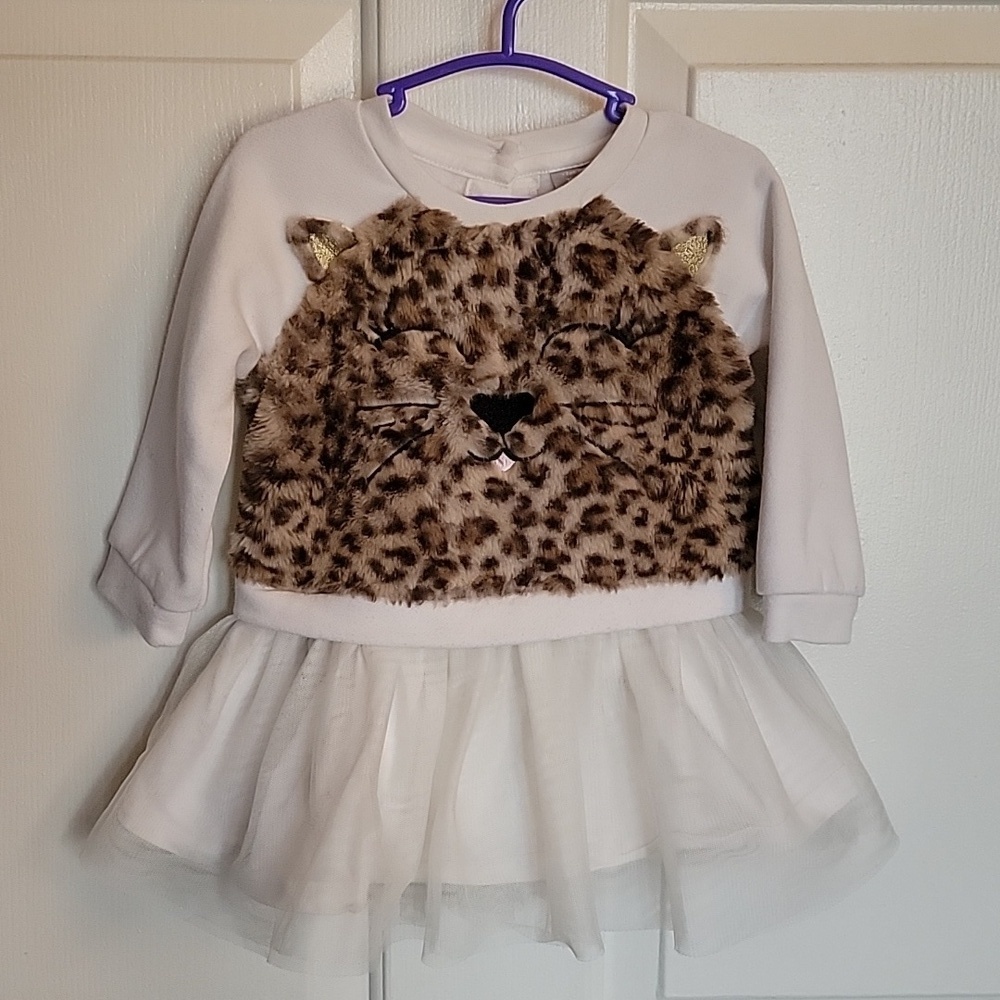 The Children's Place one piece Leopard dress, 9-12 months, tan and cream. - Picture 1 of 8